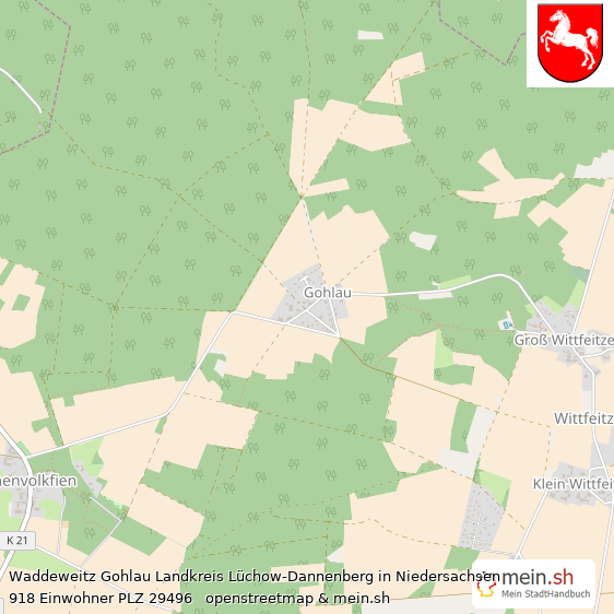 Waddeweitz Gohlau Landkreis Lüchow-Dannenberg Lageplan © Openstreetmap Contributors Waddeweitz Gohlau Lageplan